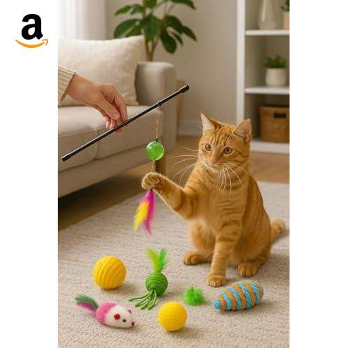 Kit Brinquedos Interativos para Gatos 5 Peças