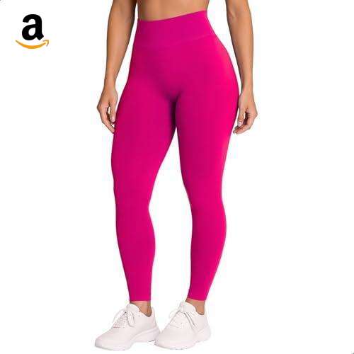 Calça Legging Fitness Cintura Alta Rosa Neon